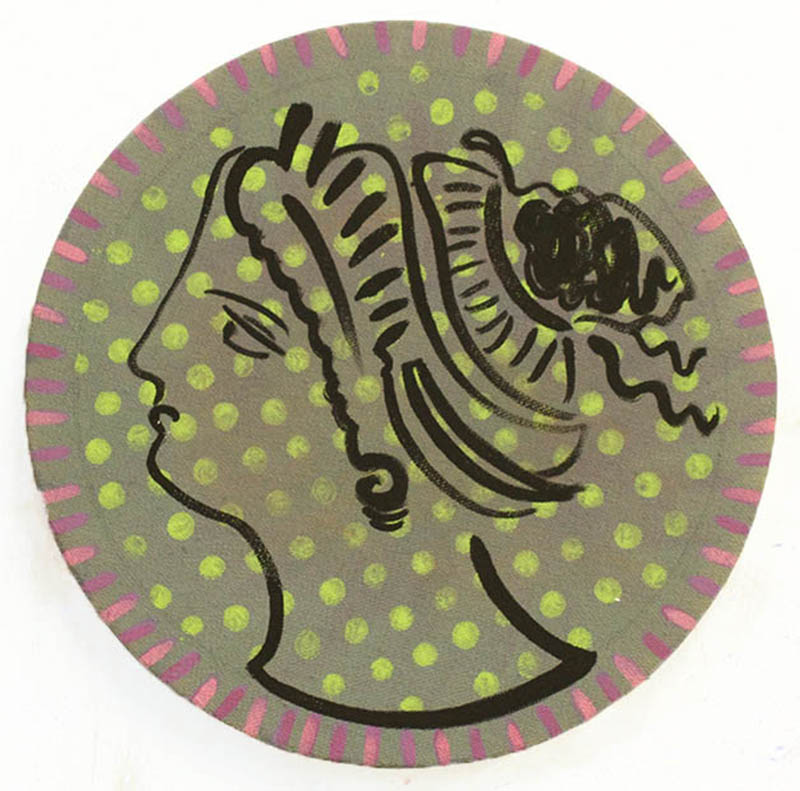 Amy Cochrane - Dot Figured Plate - 2013 - Oil on Canvas - 30cm